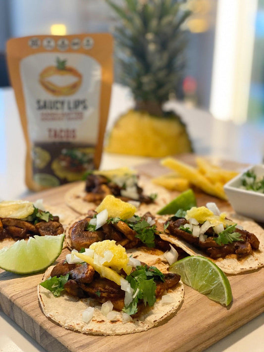 Mushroom Tacos Al Pastor - Saucy Lips Foods